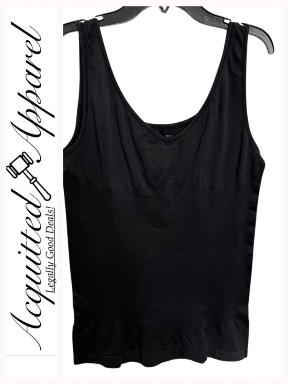 Life by Jockey BlackTummy Slimming V-Neck Tank Top XXL